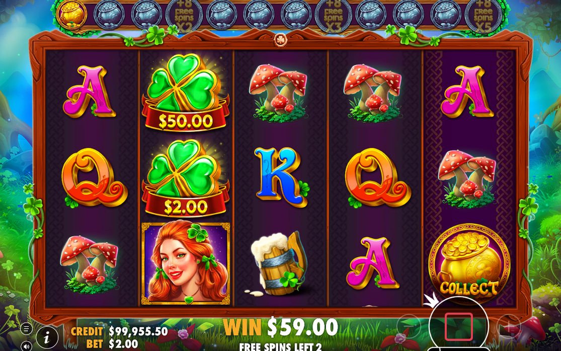 Free Spins round with a collection multiplier on retriggered spins