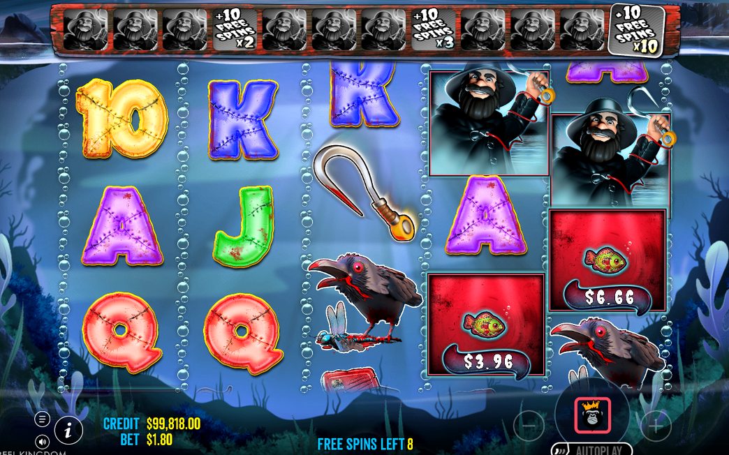 Free Spins round with spins remaining and the WILD ribbon