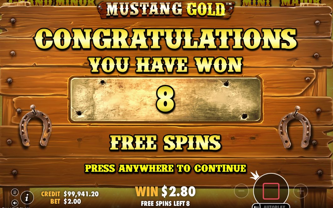Free Spins with a Collect symbol on reel five