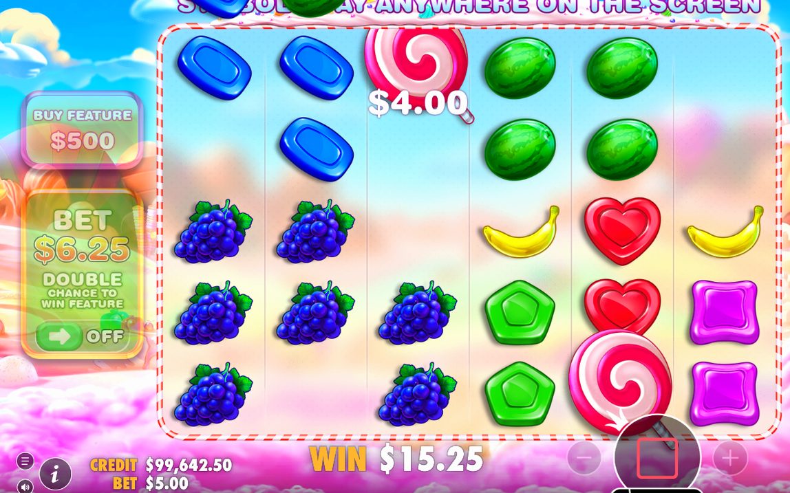 Base Game grid during a tumble sequence